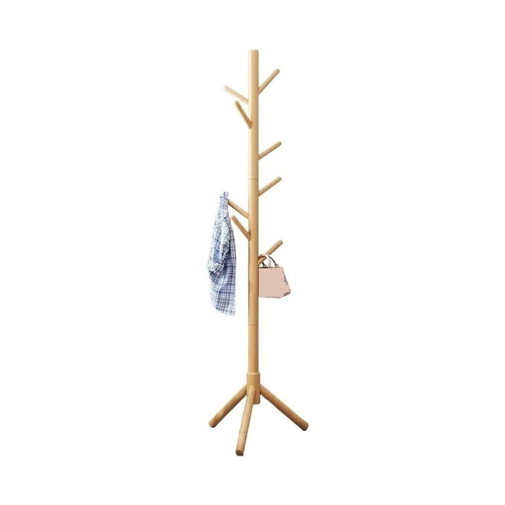 DFHS46JK Hat Rack Office Coat Rack With 8 Hooks Floor Standing Entrance Hanger Suitable For Living Room Bedroom for Office(Natural)