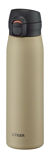【食洗器対応・パッキン一体モデル】タイガー魔法瓶 水筒 600ml ワンプッシュ ステンレスボトル 飲みやすい設計 ふたとパッキンが一体化で洗うのは3点のみ らくらくキャップ 真空断熱 マグ 保温保冷 ベージュ MKR-W60NCS