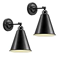 Vintage Wall Sconces, Modern Black Wall Sconce Lighting, Wall Sconces Set of Two, 240 Degree Adjustable Antique Arm Swing Wall Lamp for Bedroom Bathroom Hallway Porch 2PACK