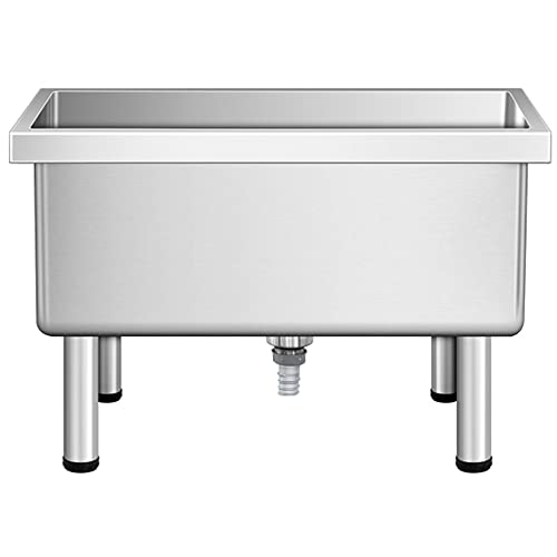 Fregadero para piso Fregadero de servicio de fregona de acero inoxidable, Fregadero independiente para interiores/exteriores Lavadero Lavabo para desnivel Lavabo para uso general Cubo para fregona par