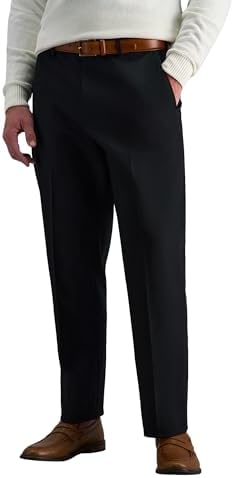 Haggar Men's Premium No Iron Khaki Classic Fit Flat Front Casual ...