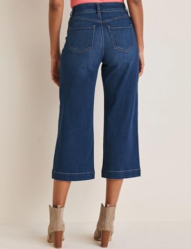 Capri Jeans for Women High Waisted Wide Leg Capri Pants Strechy Loose Denim Capris with Pockets2