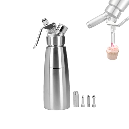 La Mejor Recopilación de Dispensador de crema batida los 5 mejores. 37 Sifon Crema Batida, Dispensador Profesional de Crema Batida de Acero Inoxidable de 500 ml Herramientas de Hornear DIY para Postres Crema Gourmet (500ML)