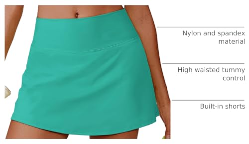 Image of PINSPARK Womens Tennis Skirt High Waisted Golf Skort with 2 Pockets Stretchy Athletic Skirts for Workout Pickleball Running