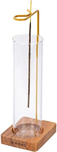 IVWOXO Incense Holder, Incense Holder for Sticks, Incense Burner with Glass Ashes Collector, for Yoga Meditation Room Decor