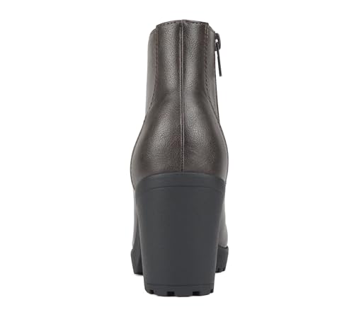 Image of Soda Second Lug Sole Chunky Heel Combat Ankle Bootie Lace up w /Side Zipper