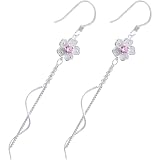 COOPHYA Pendientes Colgantes de Flores de Cerezo en Aleación Rosa, Suaves y Cómodos, Ideales para Mujeres en Citas y Ocasiones Obsequios