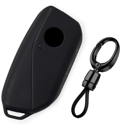 Image of JVCV Premium Soft TPU Key Cover Compatible with BMW 2023 New 7 Series 740i 760i X1 X7 XM IX I7, X5 smart Key | Scratch-Resistant Protective Case (Matte Black Style A)