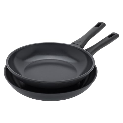 ZWILLING Madura Plus Ceramic 2-pc (8" and 10") Aluminum Fry Pan Titanium-reinforced Ceramic Non-Stick Coating Nonstick, Matte Black, Compatible on all Cooking Surfaces