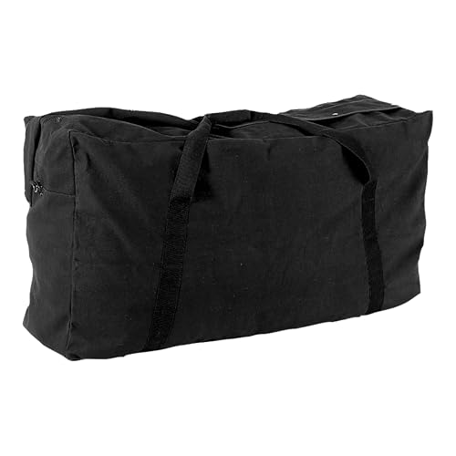 Champion Sports Oversized Canvas Zippered Duffle Bag, Black, 22-Ounce