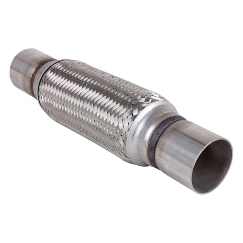 Kingsea Tubo Flexible Universal de Escape, Tubo Flexible 45mm×200mm, Tubo de Escape Flexible de Acero Inoxidable Trenzado para Coche, Junta Flexible de Fuelle