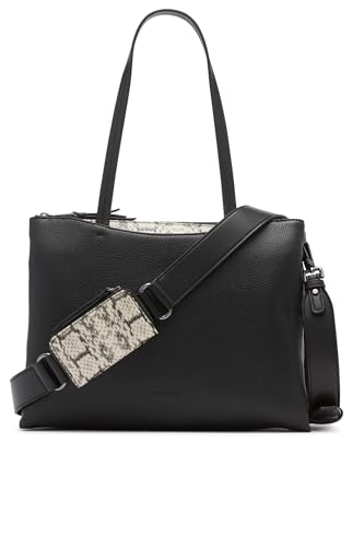 Calvin Klein Chrome Organizational 2 in 1 Tote, Black/White, One Size