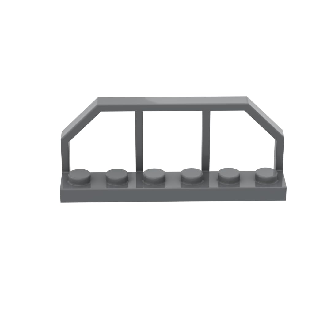 GDS-90037 6583 58494 Ornaments 6x2 Fence Frame /, Dark Bluish Gray, 10 PCS