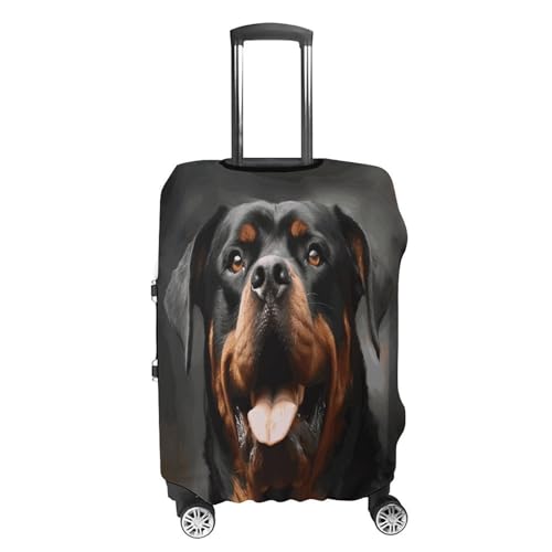 Cool Rottweiler Dog Art Travel Luggage Cover Washable Anti-scratch Suitcase Protector Dustproof Protective Cover Case for Wheeled Luggage Fits 19-32 Inch Luggage4