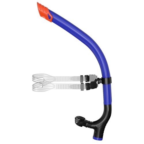 Swimmer's Snorkel for Lap Swimming, Adult Snorkeling Gear Swim Training, Center-Mount Silicone...