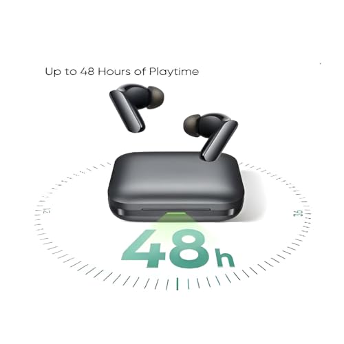 Image of Haroon Buds 7 Pro TWS Wireless Earbuds Bluetooth with Noise Cancellation 48 Hours Playtime with Charging Case (Fiery Red)