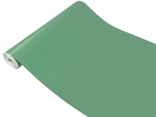 DecoMeister Vinilo Adhesivo Para Pared Muebles Verde Salvia Mate Papel Autoadhesivo de PVC Para Cocina Armario Bricolaje Lámina Decorativa Película Para Forrar En Rollo 45 x 100 cm Por Metros