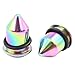 New 2026 Unisex 2Pcs Stainless Steel Spike Cone Ear Gauges Taper Plugs Tunnel Expander Stretcher Earrings Piercing Body Jewelry Findings Fashion Trendy Accessories Creative Gift For Women And Men