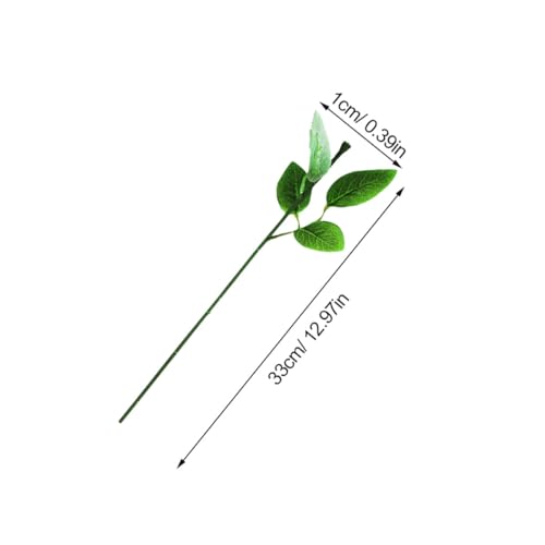 Tallos de rosas artificiales con alambre flexible resistente para arreglos florales estables 3