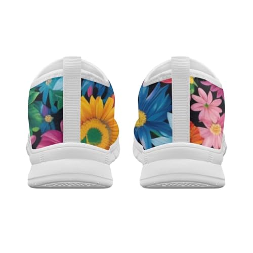 Floral Sneakers for Women Colorful Art Shoes for Women Slip On Casual Work Shoes3