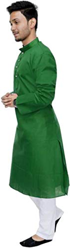Image of Men's Cotton Blend Plain Kurta Comfortable and Stylish