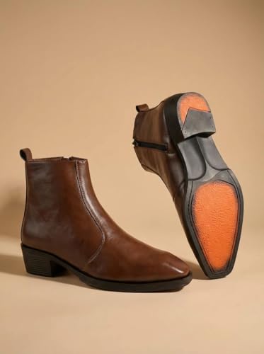 Image of Big Fox Men's Classic Cuban Boots | Premium Ankle-Length Boots | Stylish, Durable & Comfortable
