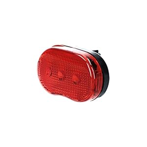 Dresco – achterlicht 3 led batterijen rood/zwart – Rood,Zwart