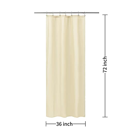 Image of ALYVIA SPRING Stall Waterproof Fabric Shower Curtain or Liner Cream, 36x72 | 2 Magnets, Soft Cloth & Hotel Quality, Machine Washable, Light-Weight, Stall Size