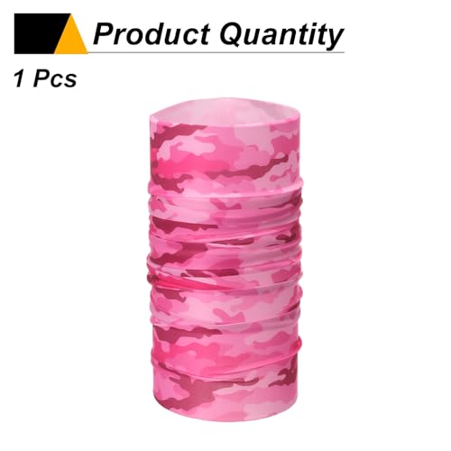 HARFINGTON Summer Cooling Neck Gaiter Sun Protection Face Mask Fishing Neck Gaiter Unisex Sunscreen Breathable Bandana for Fishing Outdoor Sports, Camo Pink3
