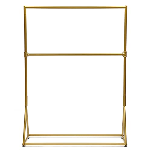 HUIBAI Gold Clothing Rack 2 Tier Gold Hanging Rack Metal Clothes Rack for Clothes Coats Skirts Shirts Sweaters