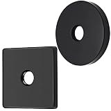 3.5 Inch Large Shower Arm Flange (Square + Round) Matte Black | Universal Extra Large Replacement Es