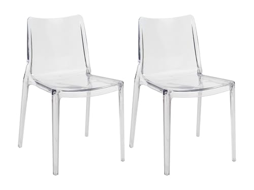 Vente-unique - Lot de 2 chaises en Polycarbonate - Cristal - RANZAKA - Salle à Manger