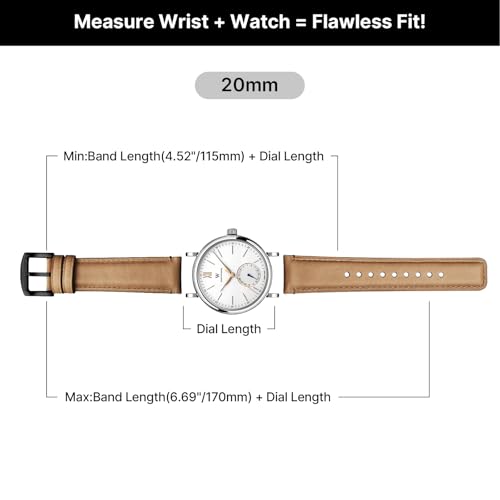 Image of Fullmosa Quick Release Premium Leather Watch Strap | 24 /22 /21 /20 /19 /18mm,Burnished Leather Watch Band Compatible with Samsung Amazfit Fossil Replacement Belt for Men and Women