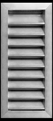 HVAC Premium 8"W x 20"H Aluminum Exterior Gable Louver Vent for Walls & Crawlspace - Weather-Resistant Air Grille with Screen Mesh - [Outer Dimensions 9.75"W x 21.75"H]