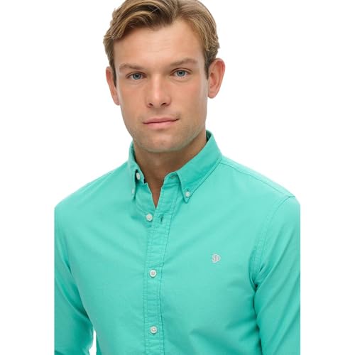 Superdry Para Hombre. M4011037A Camisa Classic Oxford Turquesa (Xl), Casual, Verde, AlgodóN, Manga Larga - 4