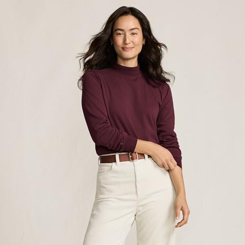 Image of Lands' End Women's Cotton Mock Turtleneck