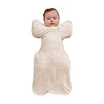 Love To Dream Swaddle Up Viscose from Bamboo, Arms Up Position, Natural Arms Up Position, Self-Soothing, 1.0 TOG (20-24°C) Ideal for Moderate Temps, Cream Lemons, Small