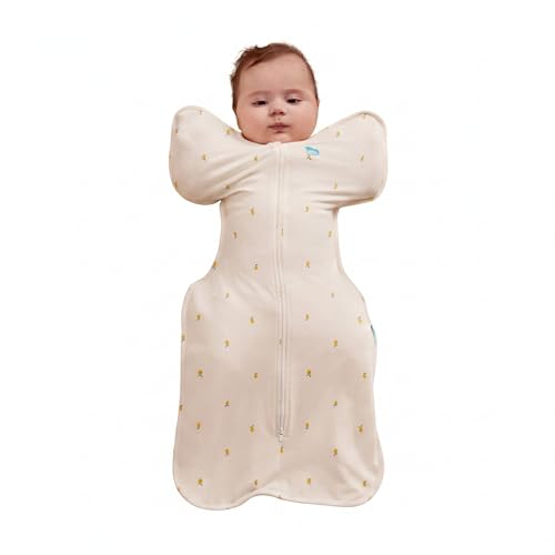 Image of Love to Dream Swaddle UP, Silky-Lux 1.0 TOG, Luxurious 100% Viscose from Bamboo, Allow Baby to Sleep in Their Preferred Arms Up Position, Snug Fit Calms Moro Reflex, Newborn 5-8.5 lbs, Cream Lemons