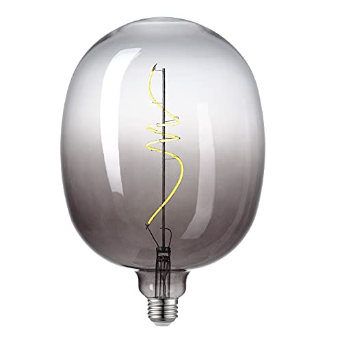 Globe Electric 35654 Luxe Luxury Oversized Smoked Glass LED Filament Light Bulb, 5 Watts (25 Watt Equivalent), Gradient Smoked Glass Design, 1800 Kelvin, 180 Lumens, 15 000 Hour Lifespan, Dimmable by Globe Electric - Image 2