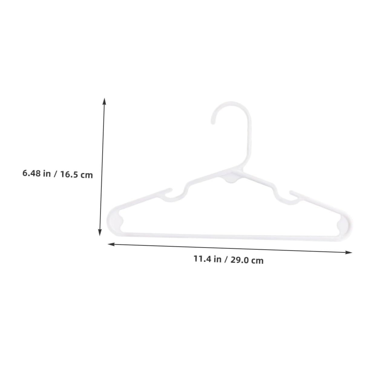 OUNONA 20pcs Clothes Hangers Plastic Wardrobe Hangers Non Slip Coat Hooks for Home Laundry and Clothing Shops White