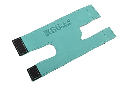 Trumpet valve guard by KGUBrass is the Brown leather trumpet valve protector made of luxurious mild and thick material; use as protection from corrosion, scratches and stains (Blue Marine) - Thumbnail 3