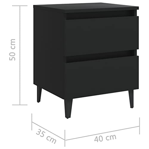 Furniture-sets-Bed Cabinet Black 40x35x50 cm Engineered Wood