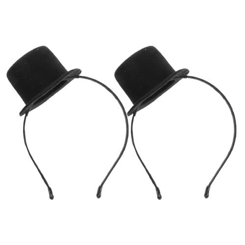 Healvian 2 mini sombreros de copa para disfraz de Halloween, estilo victoriano de los años 20, accesorios para el cabello de fiesta.