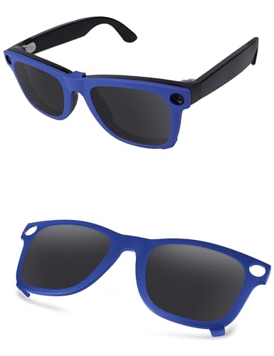 AOZAN �}�b�g�u���[�t���[�� �Ό��N���b�v�I���T���O���X Ray-Ban Meta Wayfarer RW4006 50mm �Ή� �j�����p - �I�j�L�X�u���b�N