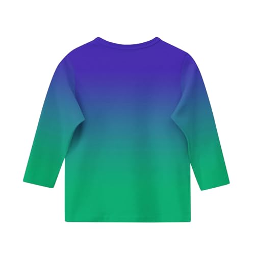 Girls 3/4 Sleeve Tops Gradient Graphic Tees Shirts Cotton T-Shirts Summer Casual Round Neck Tshirts2