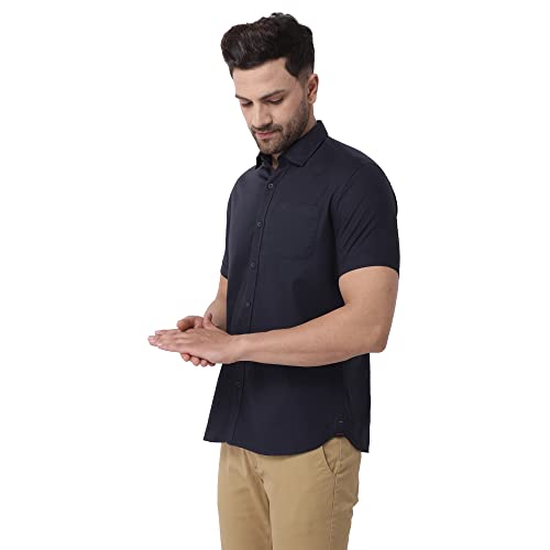 Image of blackberrys Men's Slim Fit Shirt (ES-DOHX73# Navy