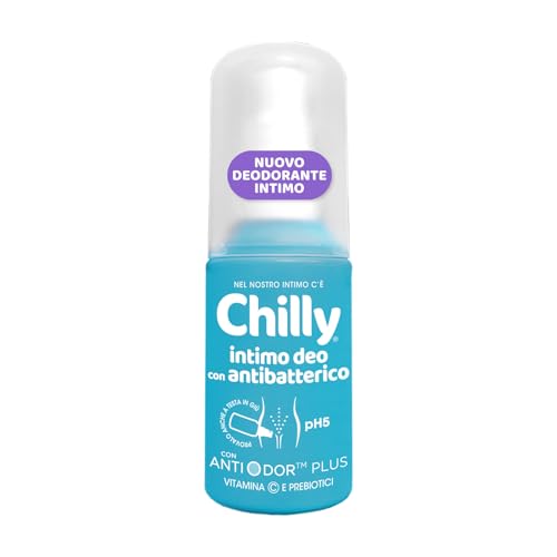 Chilly, Deodorante Intimo con Antibatterico, Azione Protettiva Contro i Cattivi Odori, Fragranza Floreale, Dona Freschezza e Igiene Intima, pH 5, Ideale per Uso Quotidiano, 50 ml