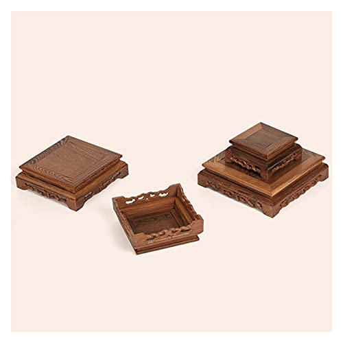 CGgJT Base per bonsai, espositore per piante, in legno, stile vintage, quadrato, moderno, decorativo, per casa, balcone, giardino, espositori (taglia: media) (taglia: M) (taglia: M) - Image 5