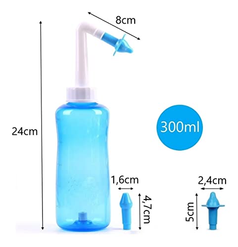 Higienizador Lavador Lavagem Nasal Ducha Sinusite Rinite Alérgica | 300ml | 2 Bicos | Criança e Adul