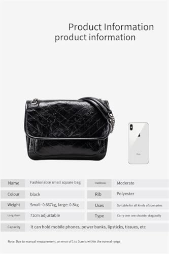 One Shoulder Underarm Bag, Black Chain Bag(black,S)2